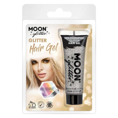 Moon Glitter Holographic Glitter Hair Gel Silver Smiffys _1