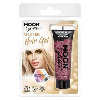Moon Glitter Holographic Glitter Hair Gel Pink Smiffys _1
