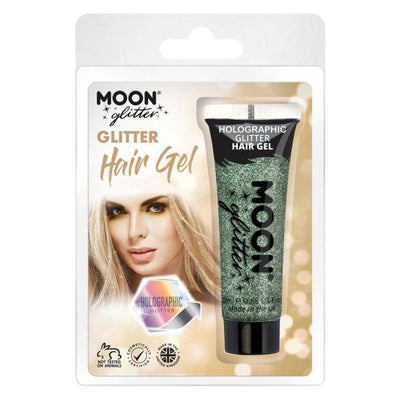 Moon Glitter Holographic Glitter Hair Gel Green Smiffys _1