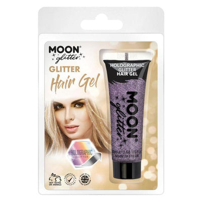 Moon Glitter Holographic Glitter Hair Gel Purple Smiffys _1