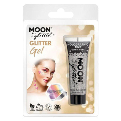 Moon Glitter Holographic Fine Glitter Gel Silver Smiffys _1