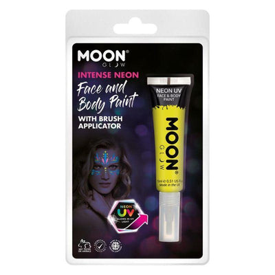 Moon Glow Intense Neon UV Face Paint Yellow Smiffys _1