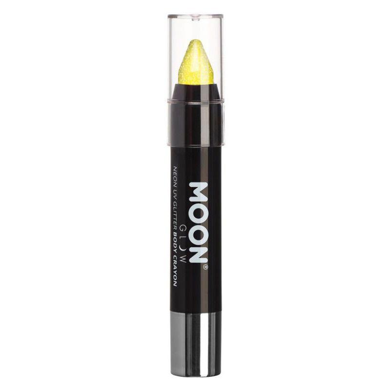 Moon Glow Neon UV Glitter Body Crayons Yellow Smiffys _1