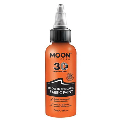 Moon Glow Glow in the Dark Fabric Paint Orange Smiffys _1