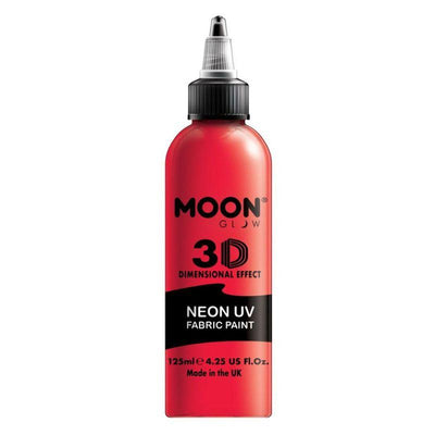 Moon Glow Neon UV Intense Fabric Paint Red Smiffys _1