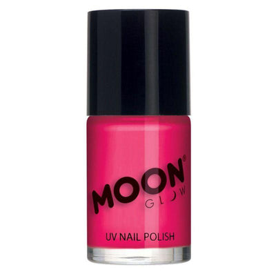 Moon Glow Intense Neon UV Nail Polish Neon Pink Smiffys _1