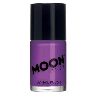 Moon Glow Intense Neon UV Nail Polish Neon Purple Smiffys _1