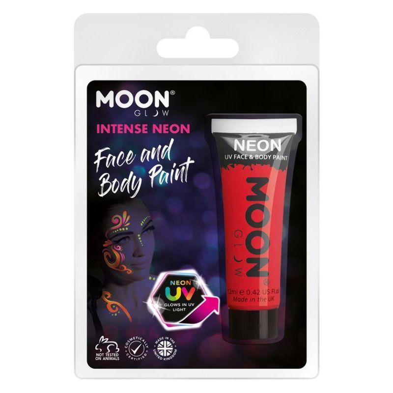 Moon Glow Intense Neon UV Face Paint Red Smiffys _1