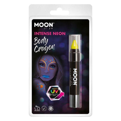 Moon Glow Intense Neon UV Body Crayons Yellow Smiffys _1