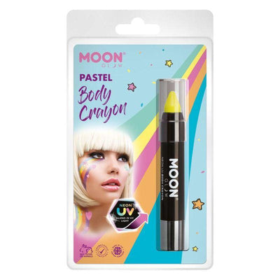 Moon Glow Pastel Neon UV Body Crayons Yellow Smiffys _1