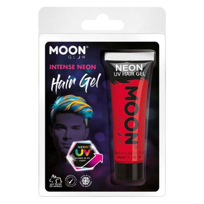 Moon Glow Intense Neon UV Hair Gel Red Smiffys _1