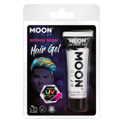 Moon Glow Intense Neon UV Hair Gel White Smiffys _1
