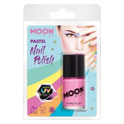 Moon Glow Pastel Neon UV Nail Polish Pastel Pink Smiffys _1