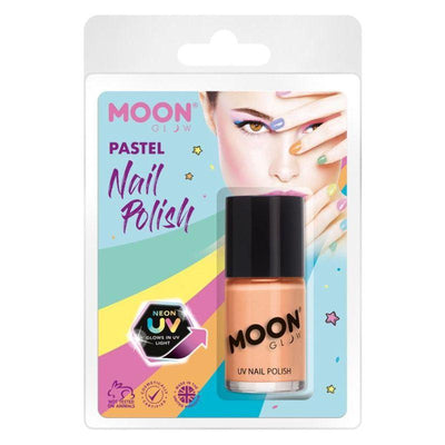 Moon Glow Pastel Neon UV Nail Polish Orange Smiffys _1