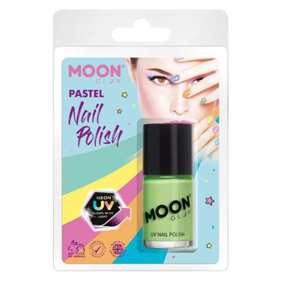 Moon Glow Pastel Neon UV Nail Polish Pastel Green Smiffys _1