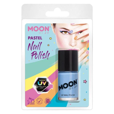 Moon Glow Pastel Neon UV Nail Polish Pastel Blu Smiffys _1