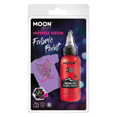 Moon Glow Neon UV Intense Fabric Paint Red Smiffys _1