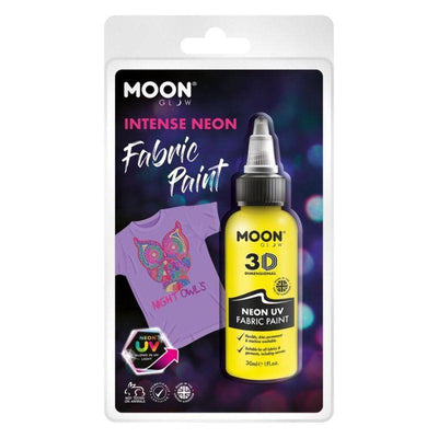 Moon Glow Neon UV Intense Fabric Paint Yellow Smiffys _1