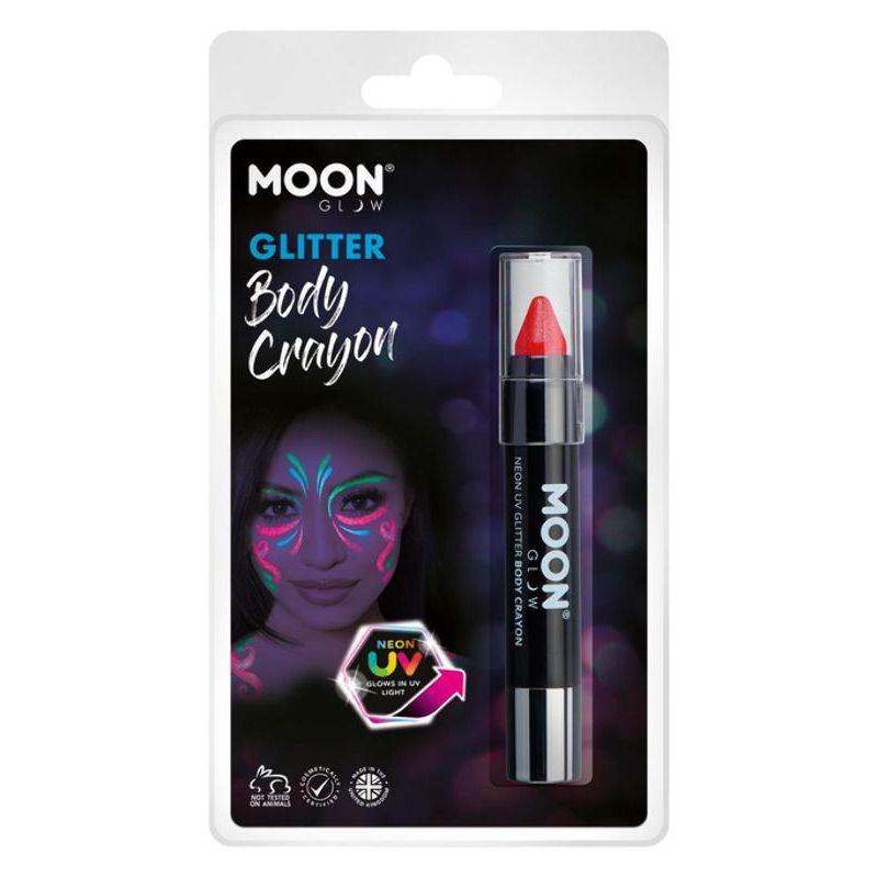 Moon Glow Neon UV Glitter Body Crayosn Red Smiffys _1