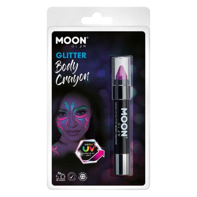 Moon Glow Neon UV Glitter Body Crayosn Purple Smiffys _1