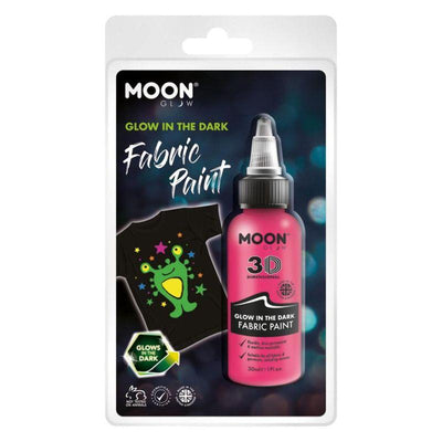 Moon Glow Glow in the Dark Fabric Paint Pink Smiffys _1