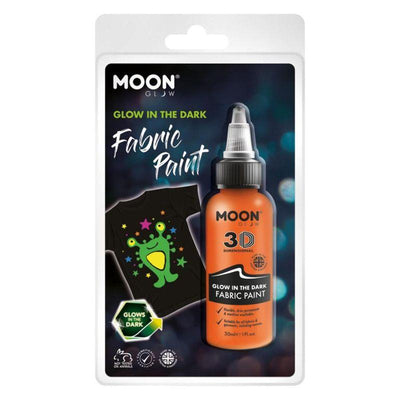 Moon Glow Glow in the Dark Fabric Paint Orange Smiffys _1