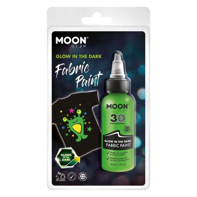 Moon Glow Glow in the Dark Fabric Paint Green Smiffys _1