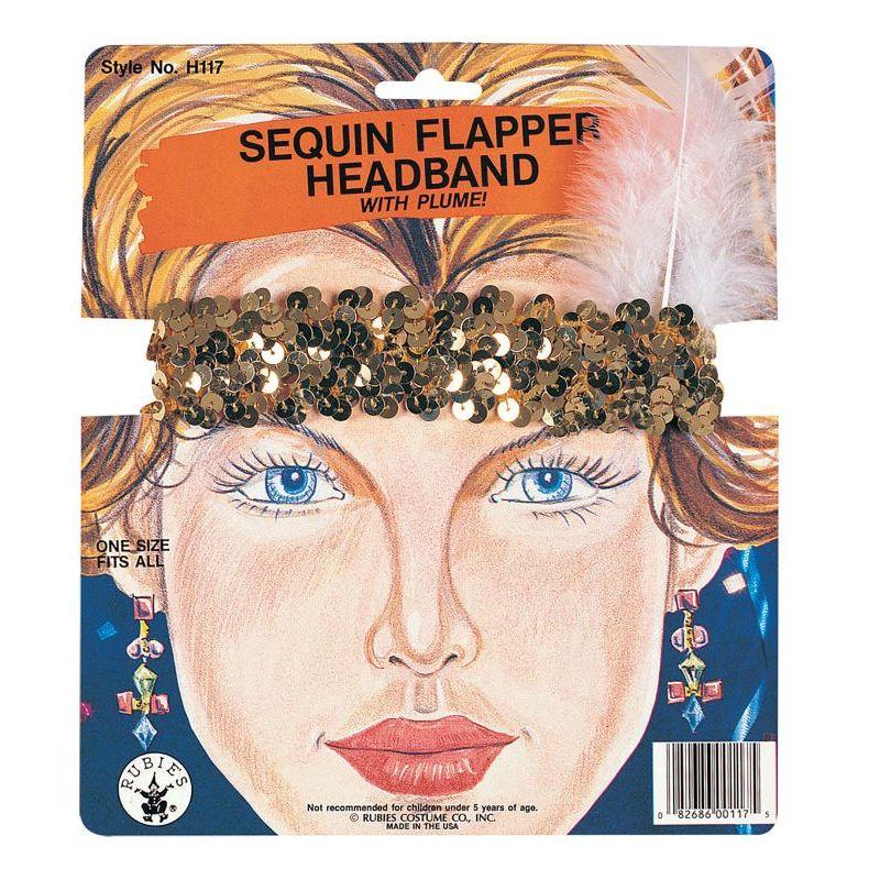 Sequin Flapper Headpiece Silver Bristol Novelty _1