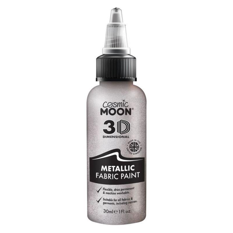 Cosmic Moon Metallic Fabric Paint Silver Smiffys _1