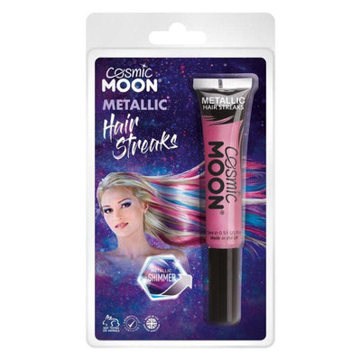 Cosmic Moon Metallic Hair Streaks Pink Smiffys _1